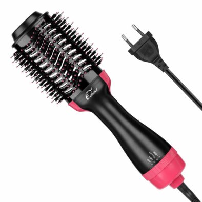 Warmluftbürste mit - Stylingdüse Thermobürste Rundbürste mit einziehbaren Borsten Reihen Paddle Brush - Keramik Locken Bürste